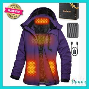 Graphene Heated Jacket Fur Lined with Battery Pack Cozy Chic Winter Casual